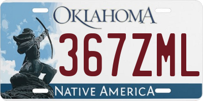 OK license plate 367ZML