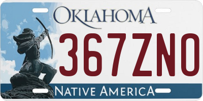 OK license plate 367ZNO