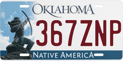 OK license plate 367ZNP