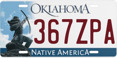 OK license plate 367ZPA