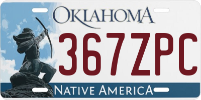 OK license plate 367ZPC