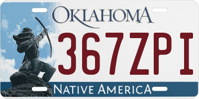 OK license plate 367ZPI