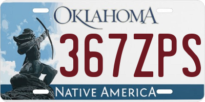 OK license plate 367ZPS