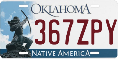 OK license plate 367ZPY
