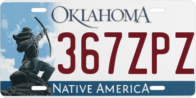 OK license plate 367ZPZ