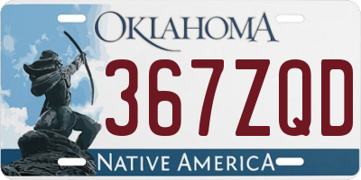 OK license plate 367ZQD