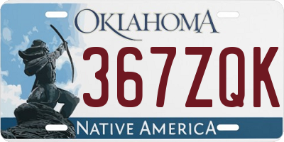 OK license plate 367ZQK