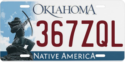 OK license plate 367ZQL