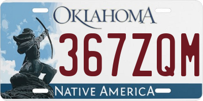 OK license plate 367ZQM