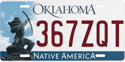 OK license plate 367ZQT