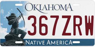 OK license plate 367ZRW