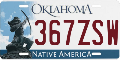 OK license plate 367ZSW