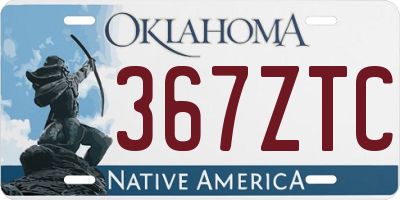 OK license plate 367ZTC