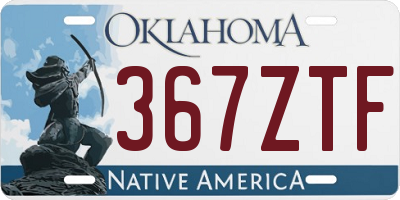 OK license plate 367ZTF