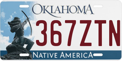 OK license plate 367ZTN