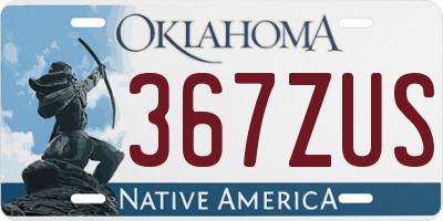 OK license plate 367ZUS