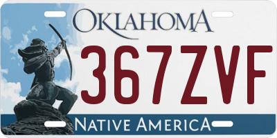 OK license plate 367ZVF
