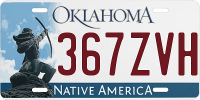OK license plate 367ZVH