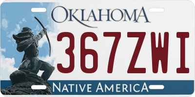 OK license plate 367ZWI