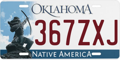 OK license plate 367ZXJ