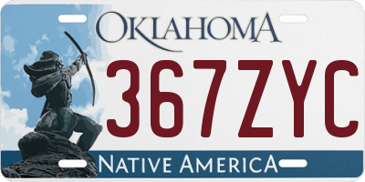 OK license plate 367ZYC