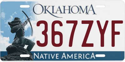 OK license plate 367ZYF