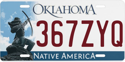 OK license plate 367ZYQ