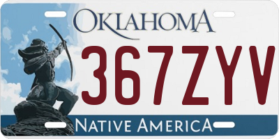 OK license plate 367ZYV