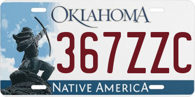 OK license plate 367ZZC