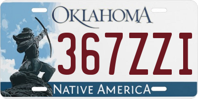 OK license plate 367ZZI