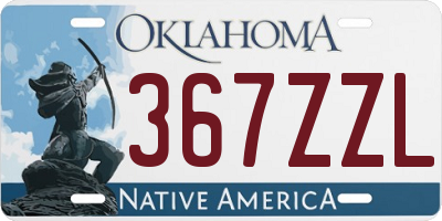 OK license plate 367ZZL