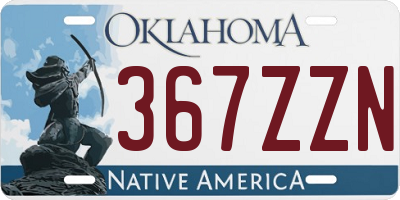 OK license plate 367ZZN