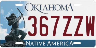 OK license plate 367ZZW