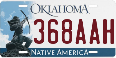 OK license plate 368AAH