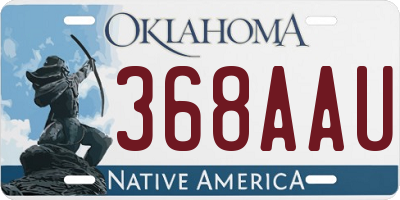 OK license plate 368AAU