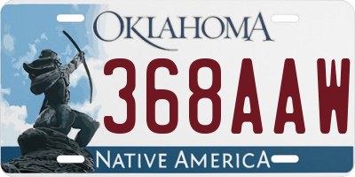 OK license plate 368AAW