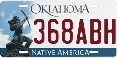 OK license plate 368ABH