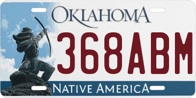 OK license plate 368ABM