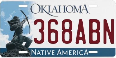 OK license plate 368ABN