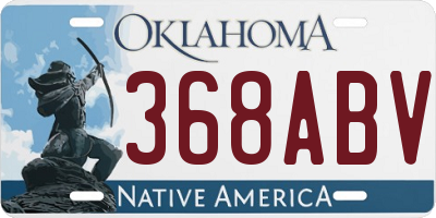 OK license plate 368ABV