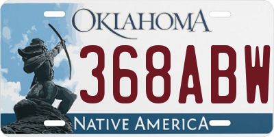 OK license plate 368ABW