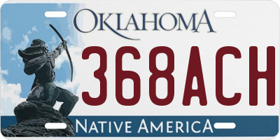 OK license plate 368ACH