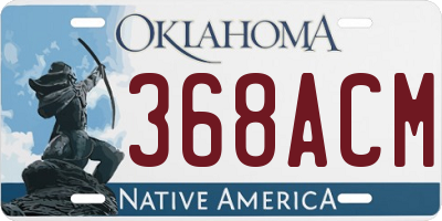 OK license plate 368ACM