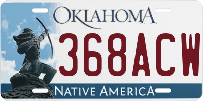 OK license plate 368ACW