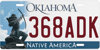 OK license plate 368ADK