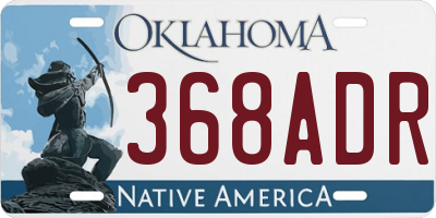 OK license plate 368ADR