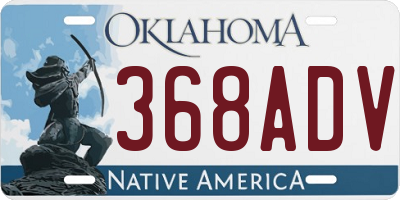 OK license plate 368ADV
