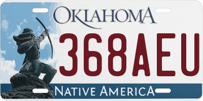 OK license plate 368AEU