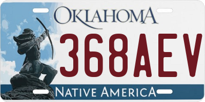 OK license plate 368AEV