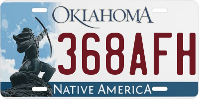 OK license plate 368AFH